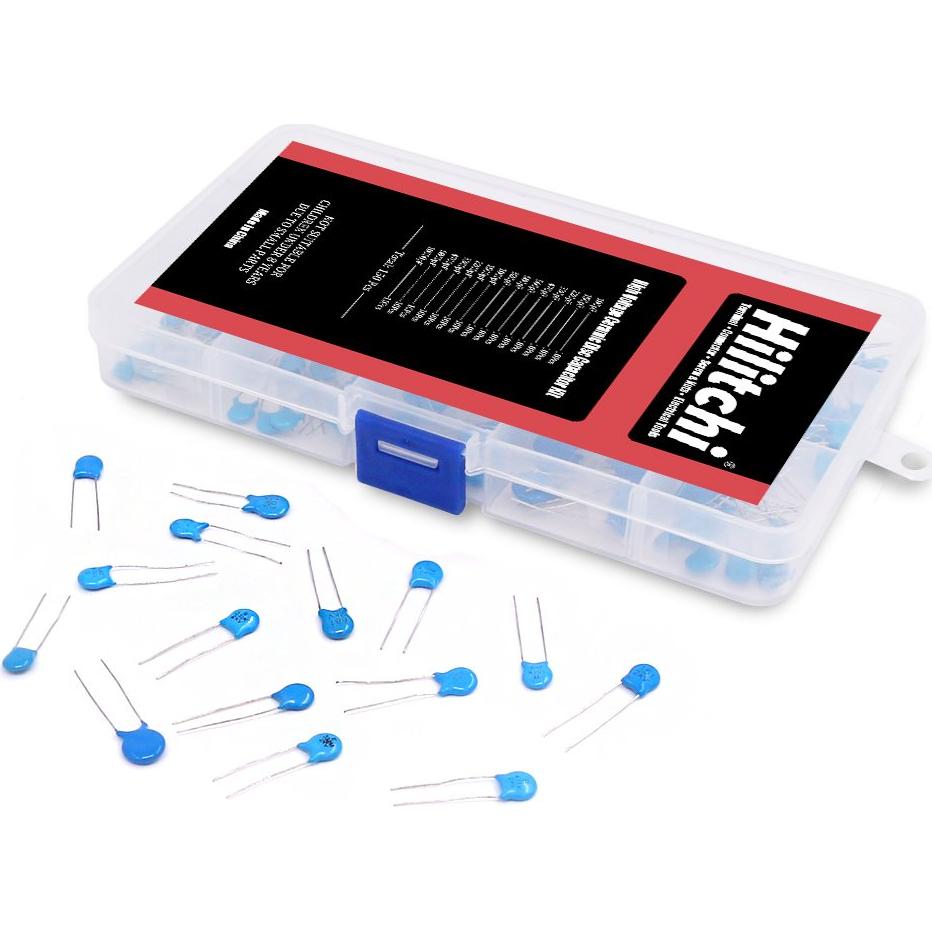 Kit de Capacitores Cerámicos Hilitchi 150 Piezas 2KV 100pF-10000pF