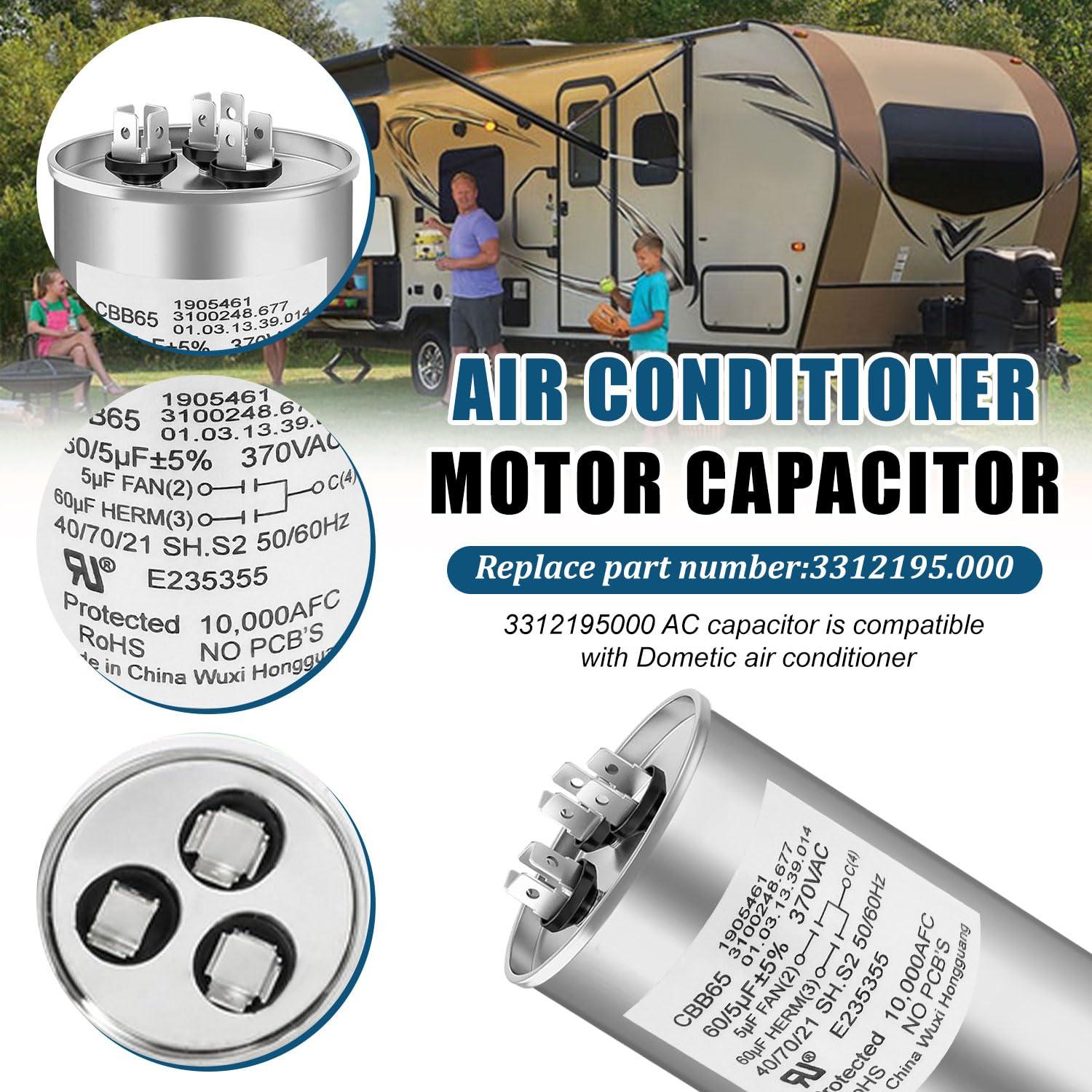 Capacitor Motor Aire Acondicionado RV BXKP 60/5 MFD 370VAC
