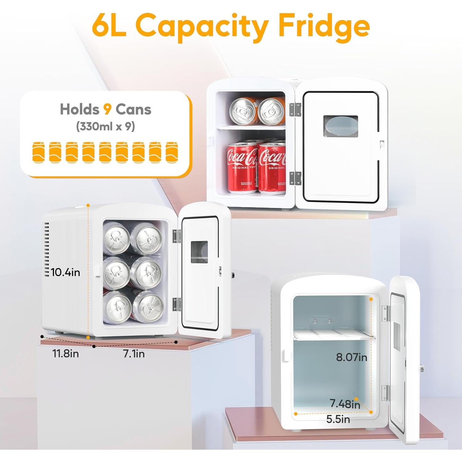 Refrigerador Mini Portátil HealSmart 6L Ecológico Blanco