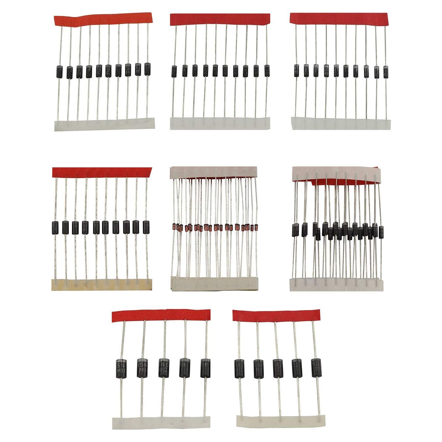 Kit de Diodos Variados Tegg 100pcs 1N4148 1N4007 1N5819