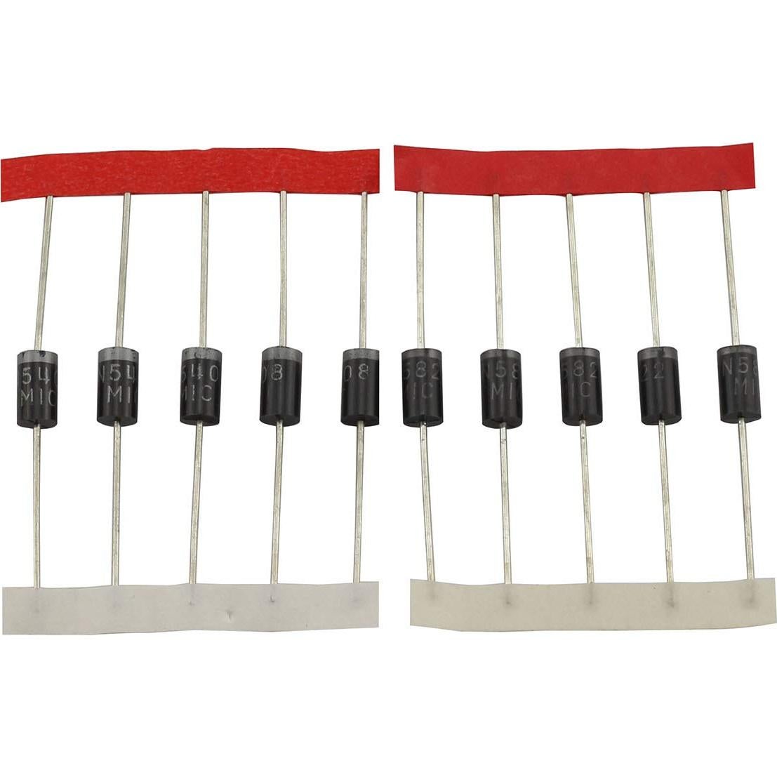 Kit de Diodos Variados Tegg 100pcs 1N4148 1N4007 1N5819