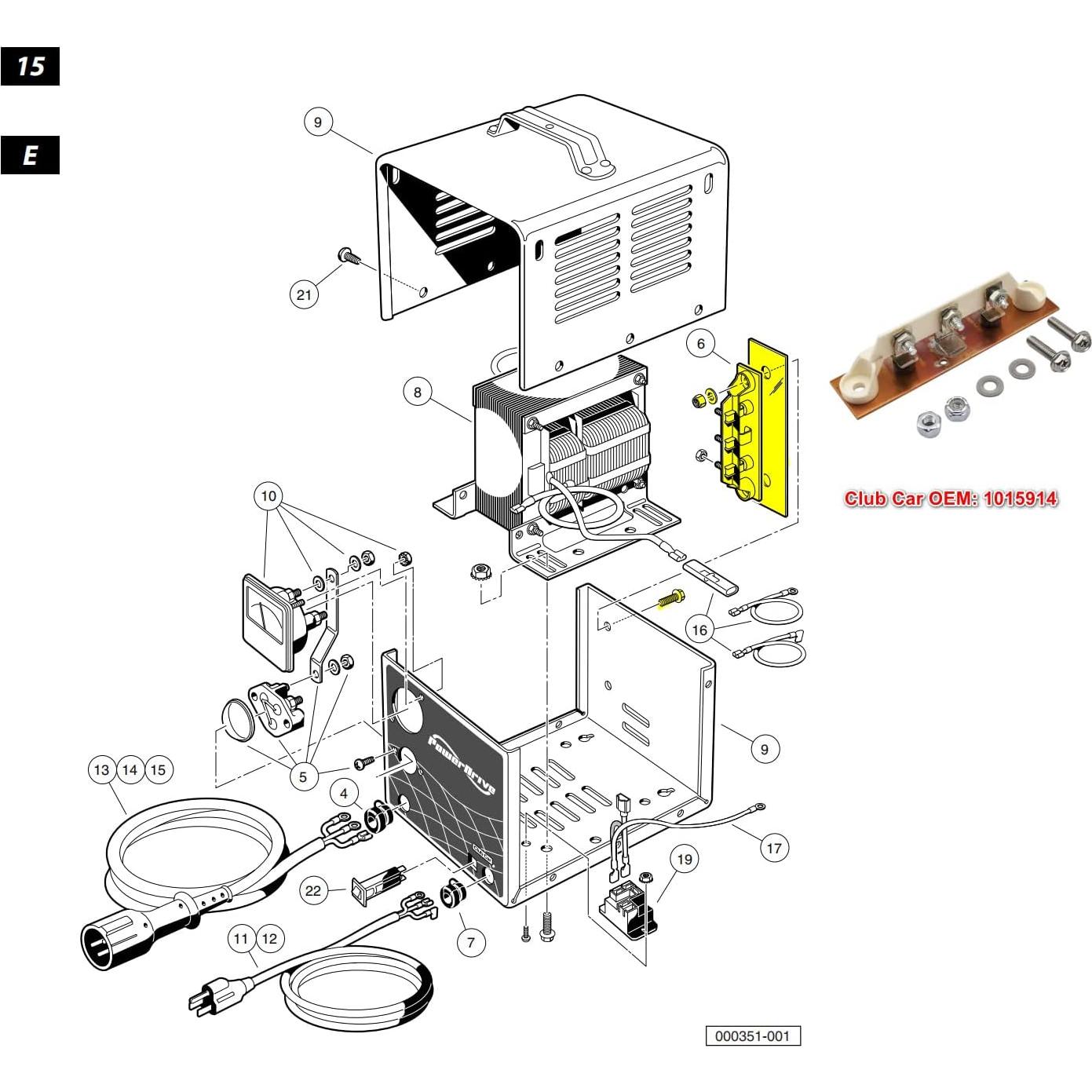 Disipador de Calor Atornillable Drive-up 36V 48V para Carritos de Golf