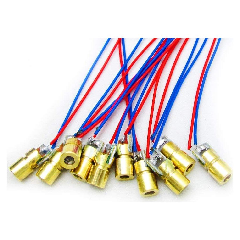 10 Piezas Cabeza de Diodo Láser Rojo 5V 650nm HiLetgo