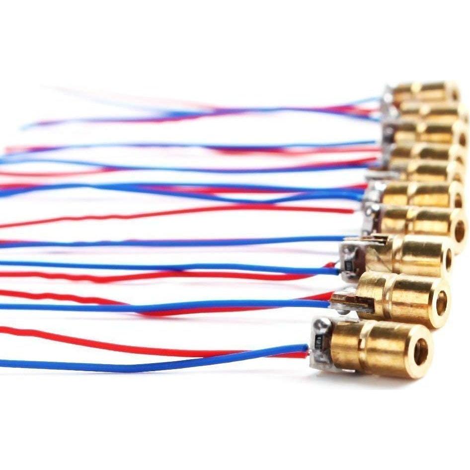 10 Piezas Cabeza de Diodo Láser Rojo 5V 650nm HiLetgo