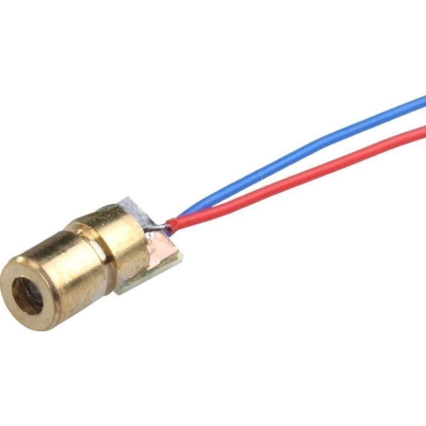 10 Piezas Cabeza de Diodo Láser Rojo 5V 650nm HiLetgo