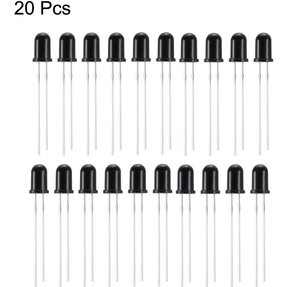 20 Diodos Fotodiodos uxcell 5mm Sensibles a la Luz