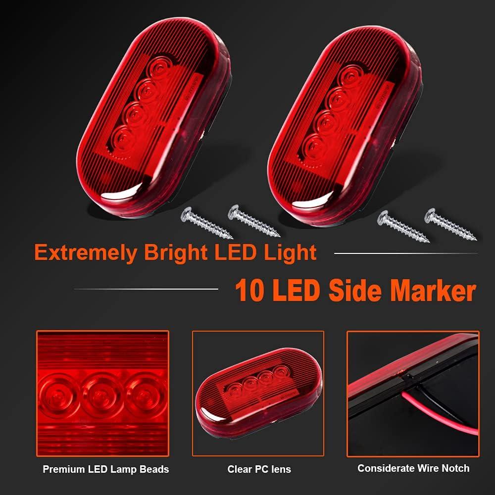Luces de Marcador Lateral LED Nifeida 2 Pcs Rojo IP67