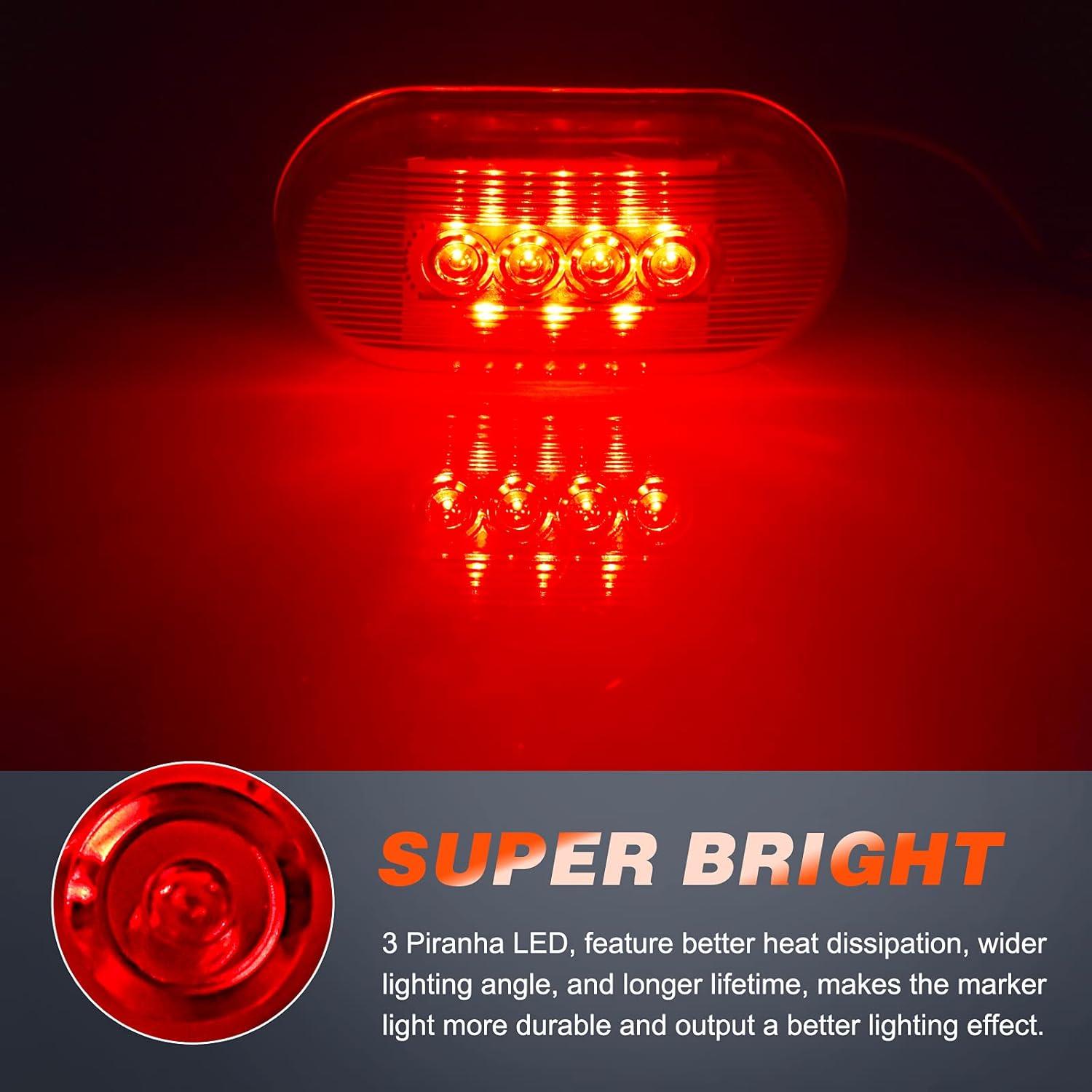 Luces de Marcador Lateral LED Nifeida 2 Pcs Rojo IP67