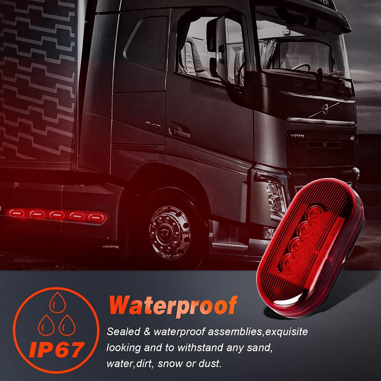 Luces de Marcador Lateral LED Nifeida 2 Pcs Rojo IP67