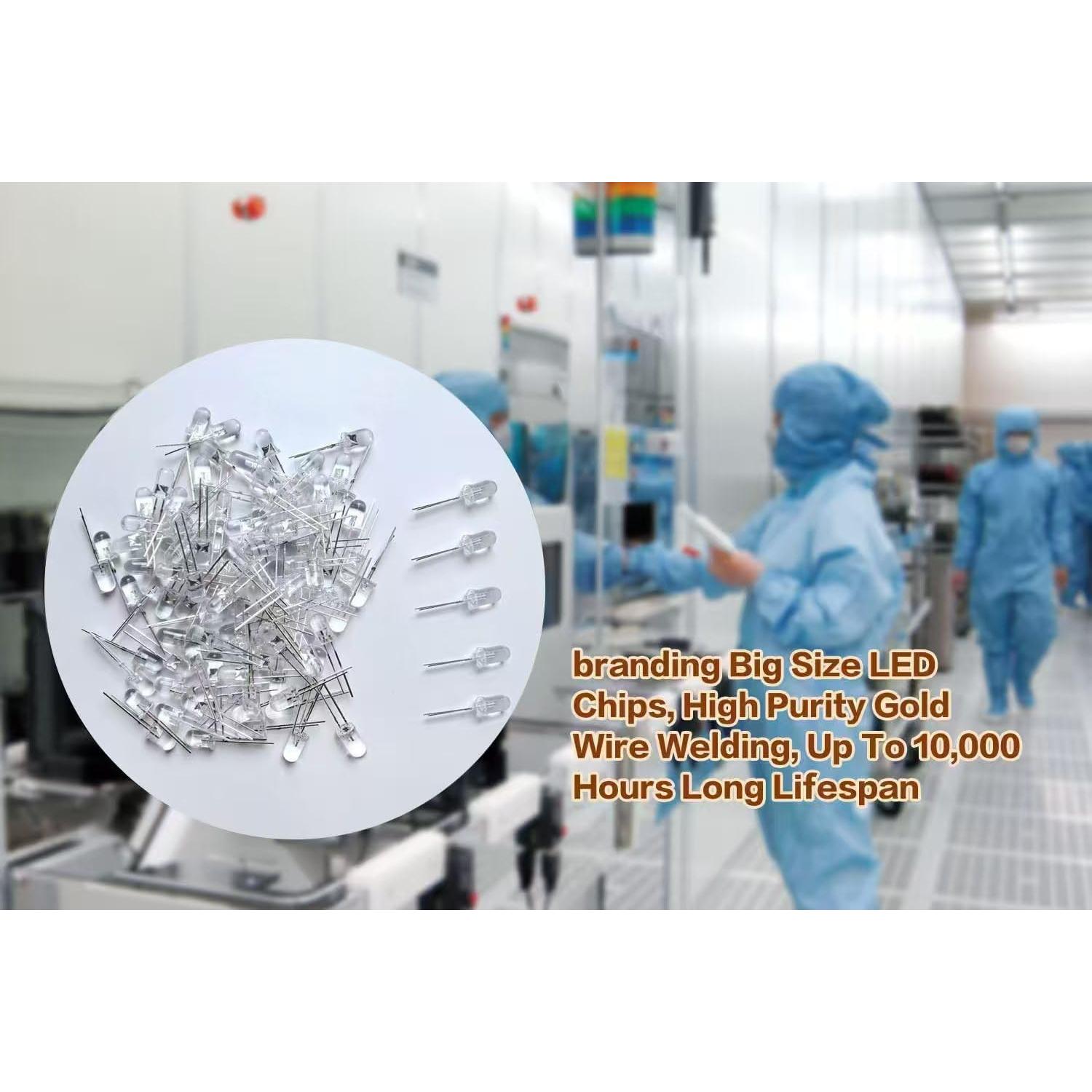 Luces LED 5mm Blanco UNCLE LIGHT 110 unidades para Electrónica