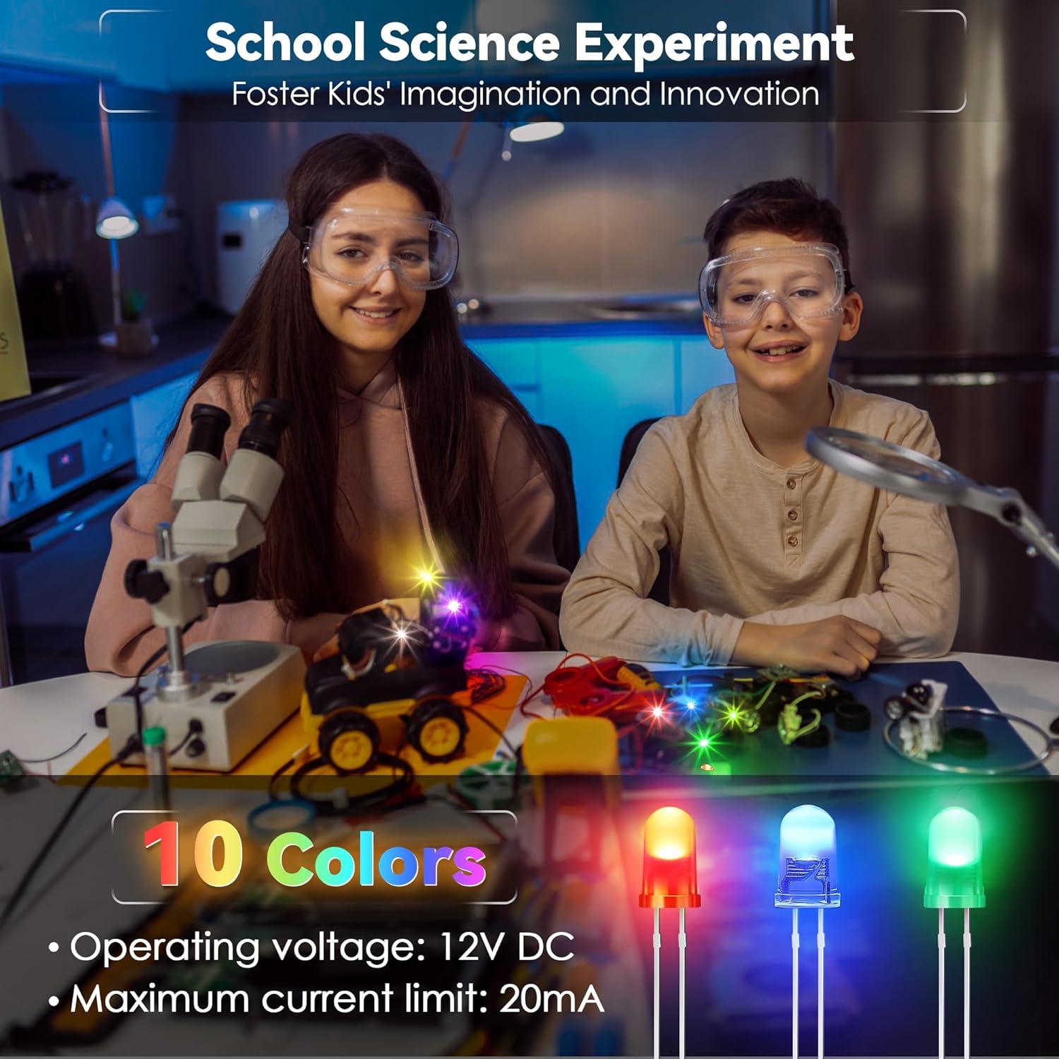 Kit 500 LEDs 5mm Multicolores + Cinta Adhesiva Cobre 5m