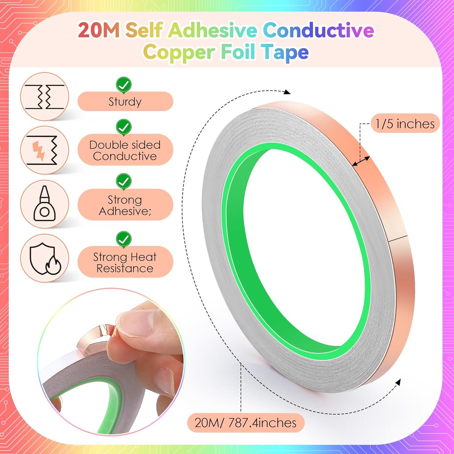 Kit 500 LEDs 5mm Multicolores + Cinta Adhesiva Cobre 5m