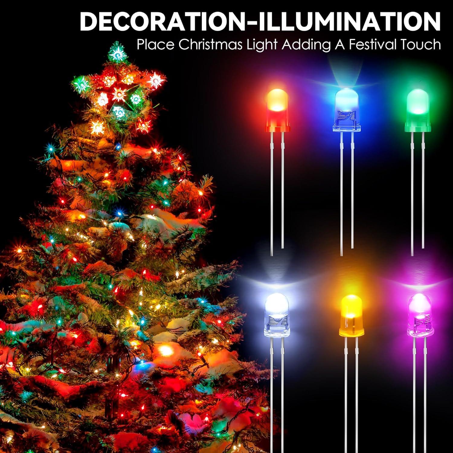 Kit 500 LEDs 5mm Multicolores + Cinta Adhesiva Cobre 5m