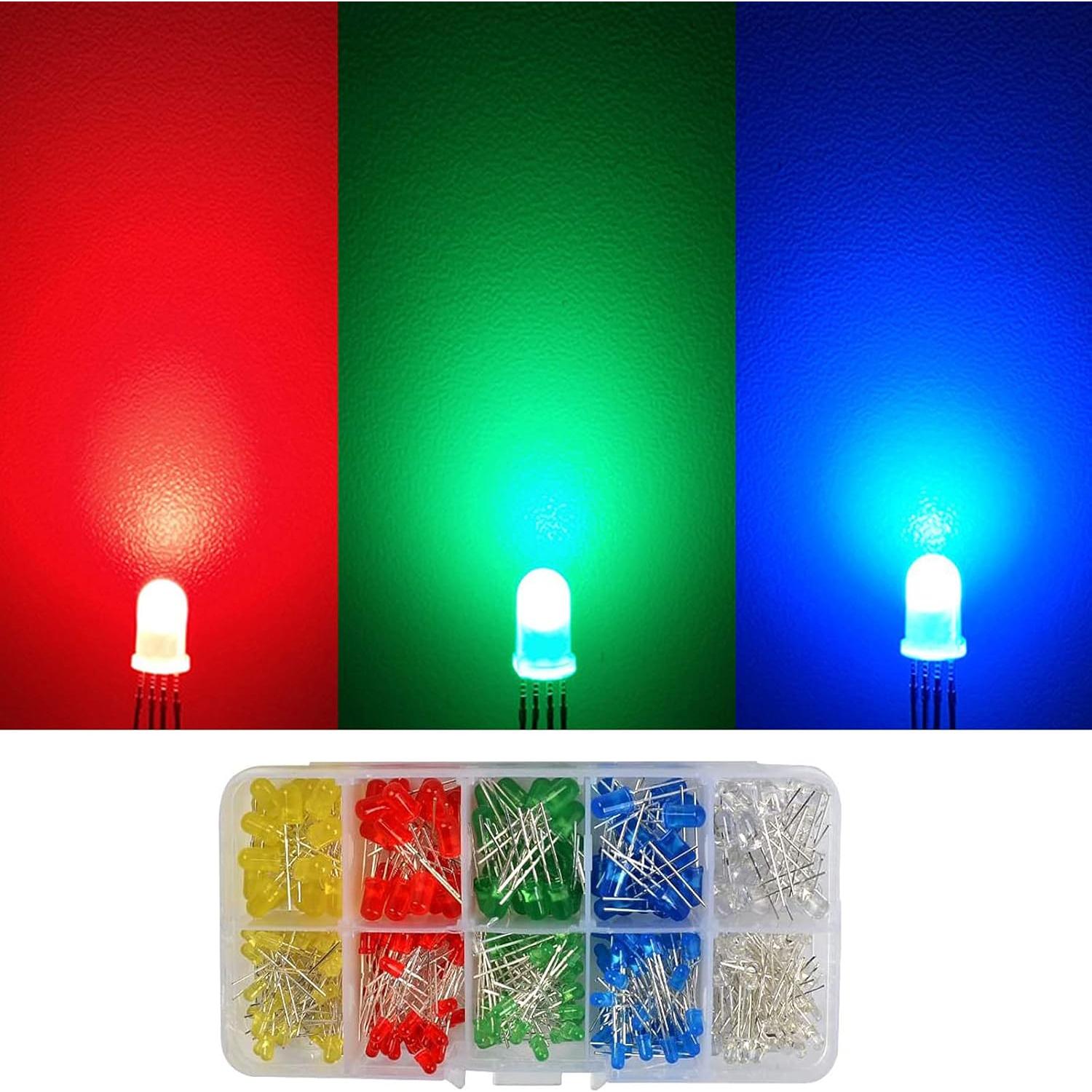 Kit de 300 Diodos LED 3mm y 5mm Adeept con Caja