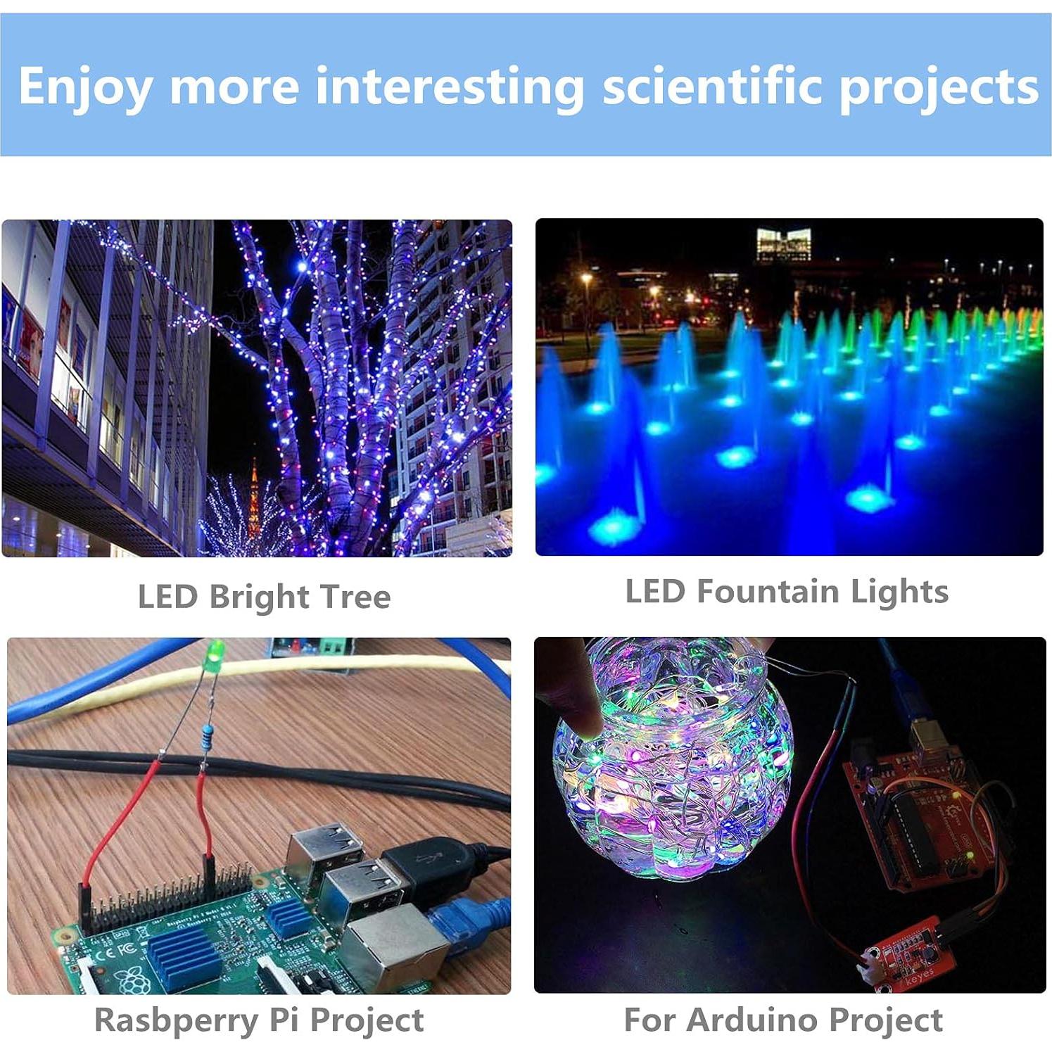 Kit de 300 Diodos LED 3mm y 5mm Adeept con Caja