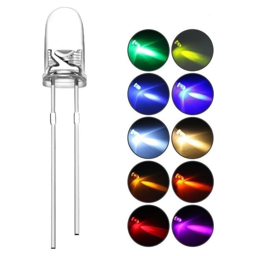 DiCUNO 200 Diodos LED 3mm en 10 Colores - Kit de Luz