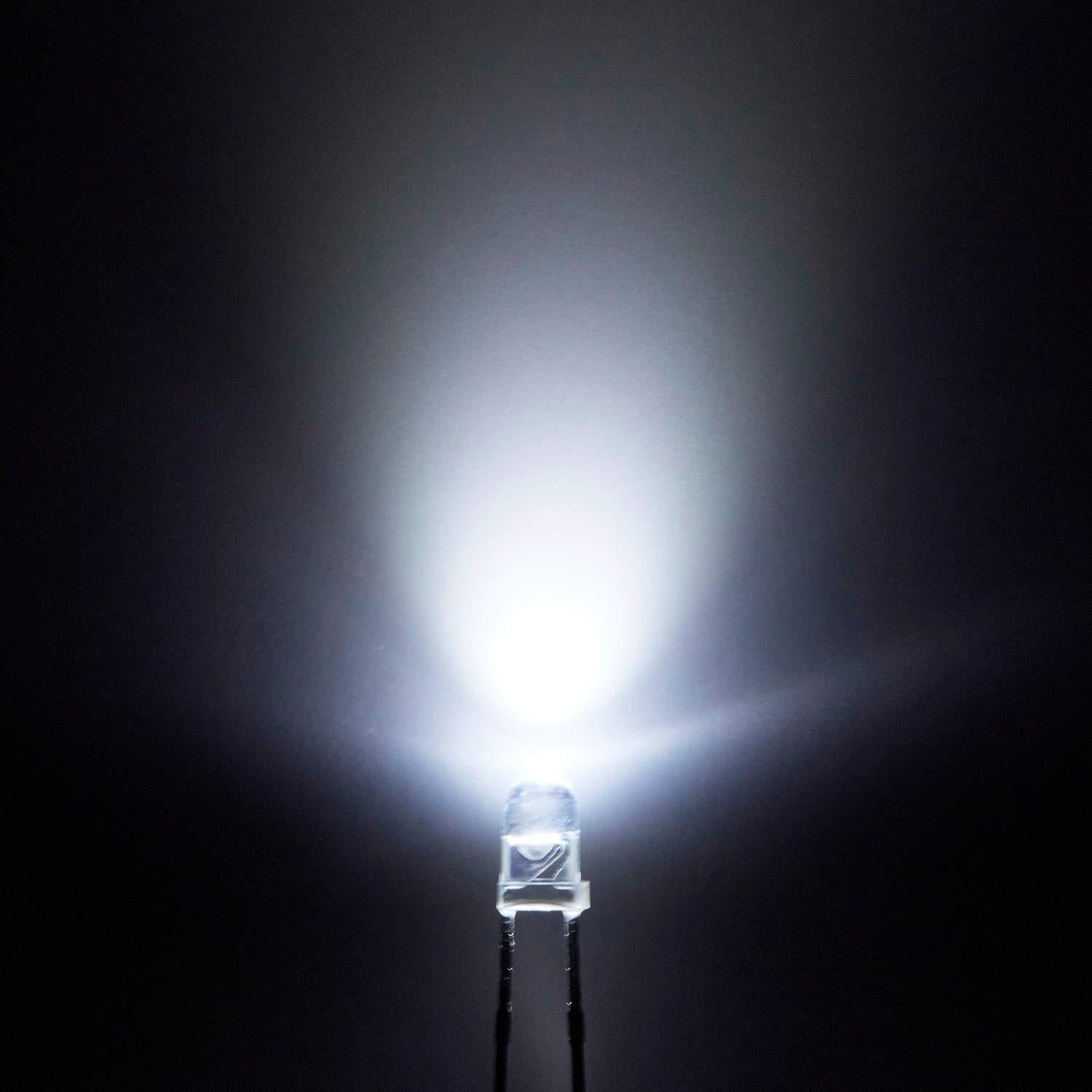 Diodo LED Pre-Cableado 20 pcs Chanzon 3mm Luz Blanca 12V