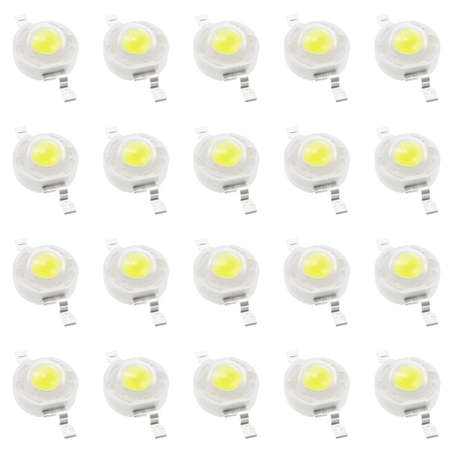 100 Chips LED de Alta Potencia eMagTech 1W Blanco 6500K