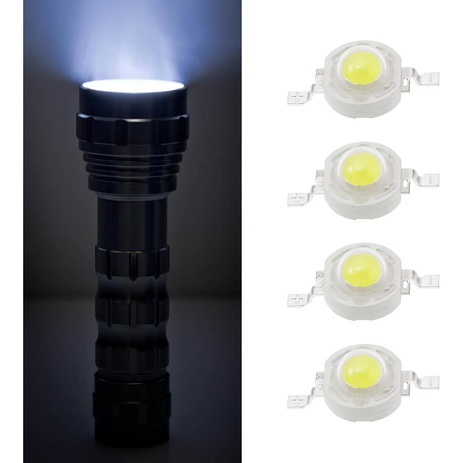 100 Chips LED de Alta Potencia eMagTech 1W Blanco 6500K