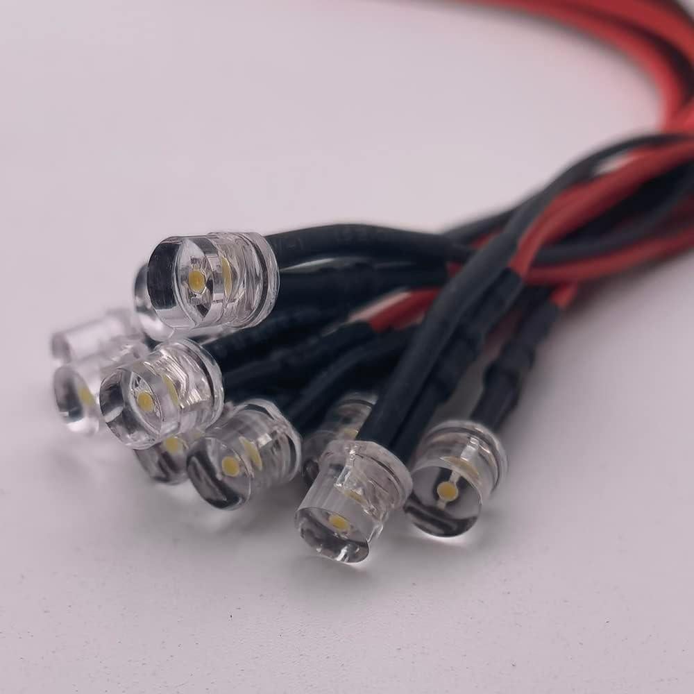 30 Diodos LED Pre-Cableados 5mm Rojo Cleiscry 12V