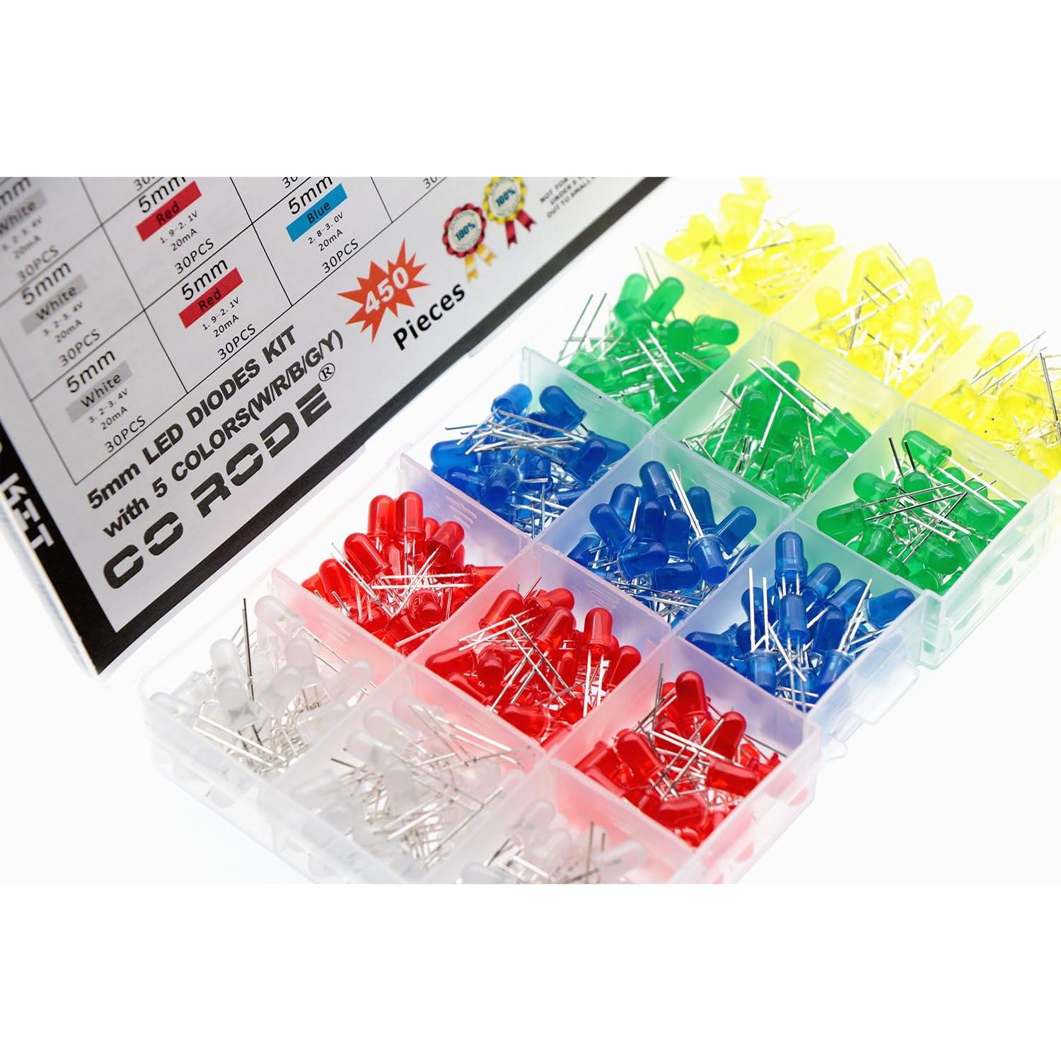Kit de Diodos LED 5mm CO RODE 450pcs Multicolor