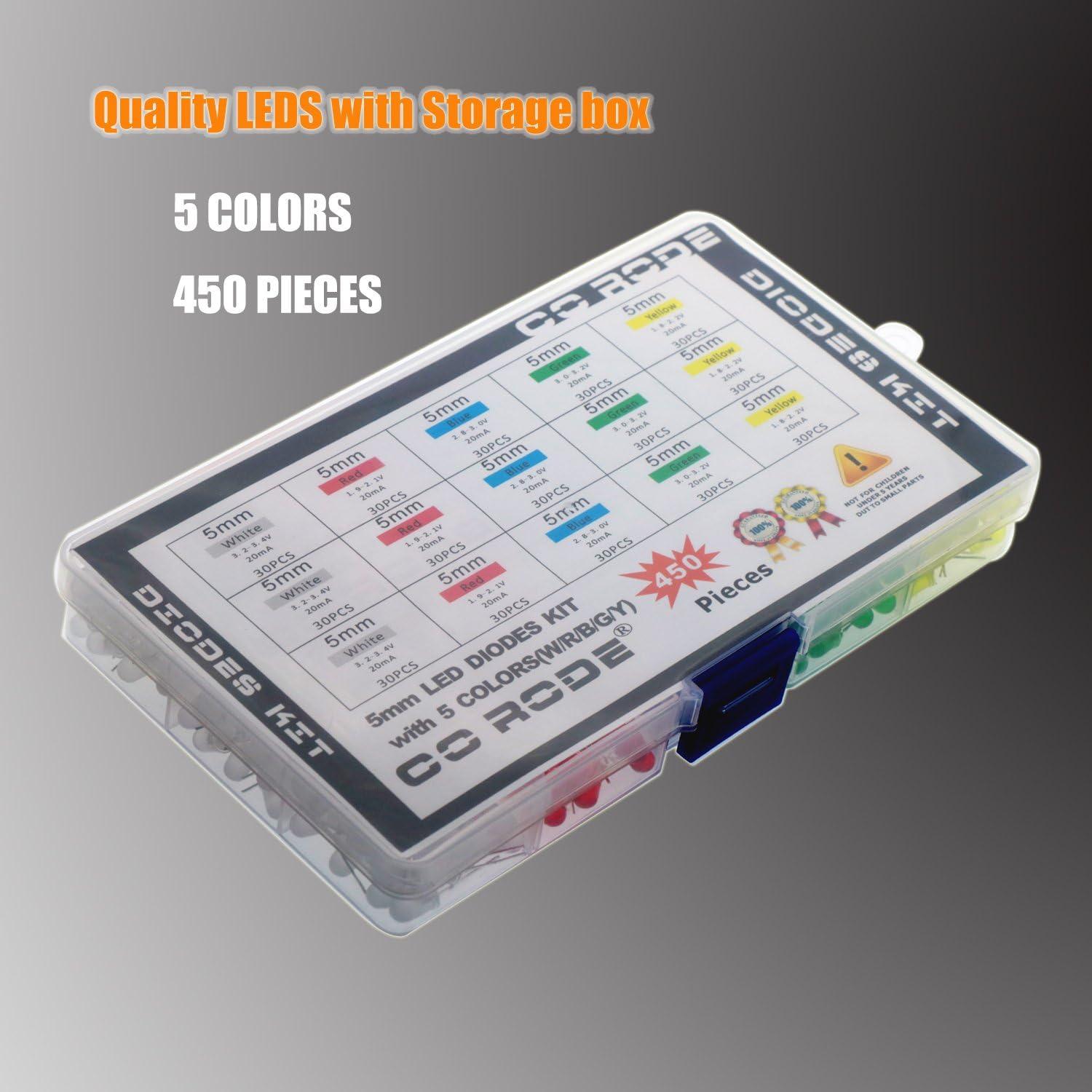 Kit de Diodos LED 5mm CO RODE 450pcs Multicolor