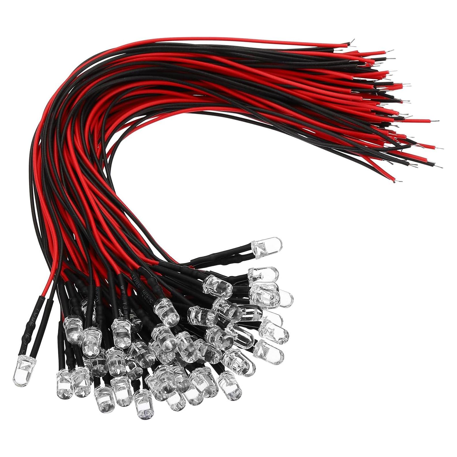 Diodos LED 5mm PATIKIL 50 Pcs Blanco Cálido 3V-6V