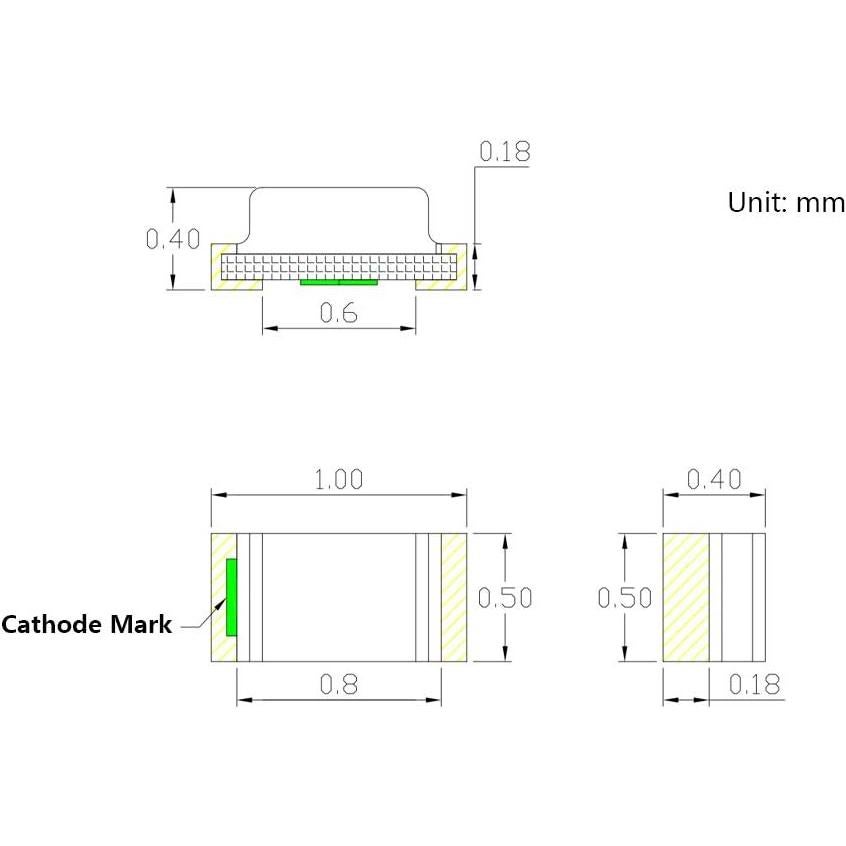 20 LEDs SMD 0402 Rojo Preconectados 2V para DIY