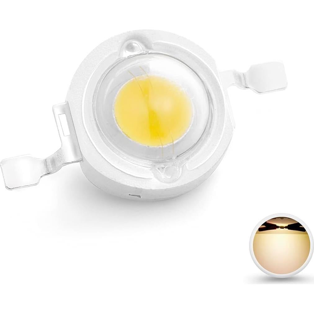 Chip LED Chanzon 10 pcs 1W Blanco Cálido 3000K-3500K