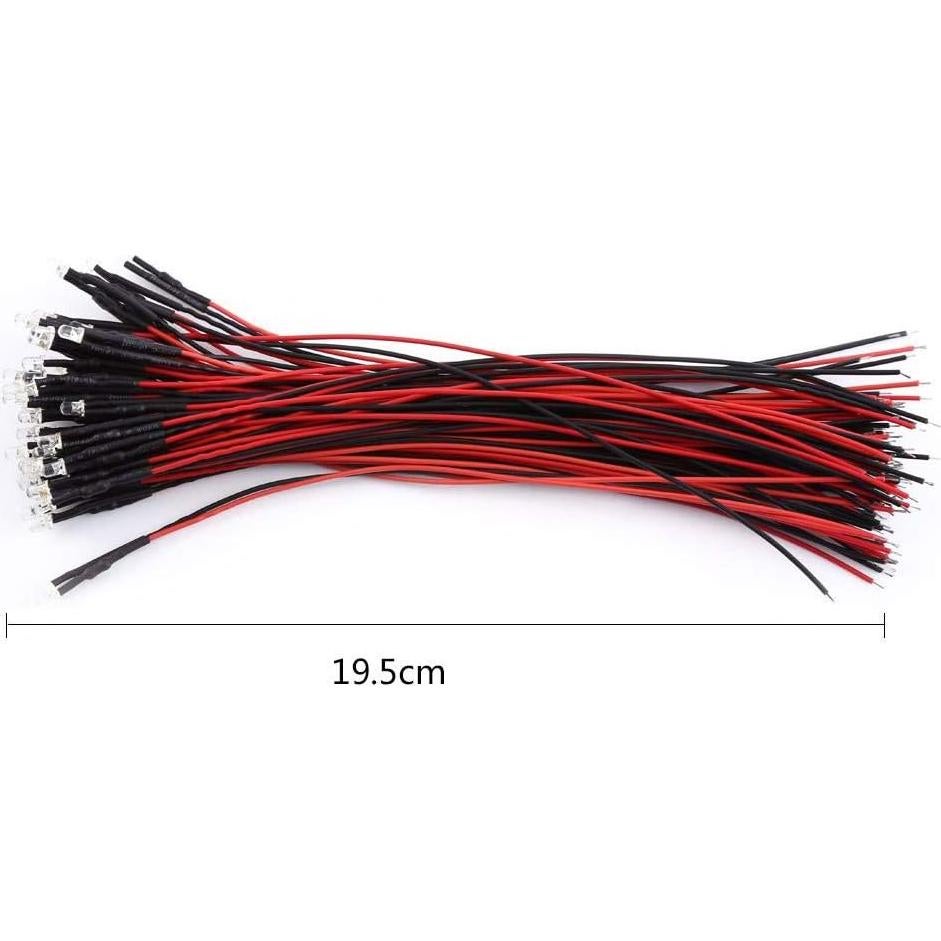 Diodos LED Pre Cableados YWBL-WH 50pcs 3/5/10mm Luz Blanca