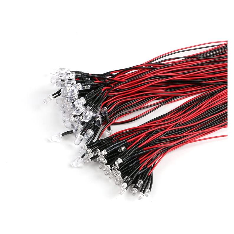 Luces LED 5mm JESSINIE 12V 0.1W 50PCS Blanco Cálido