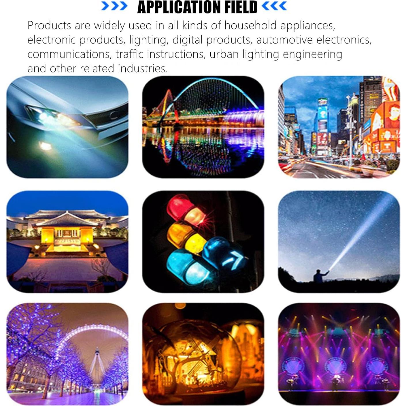 50 Piezas LED Pre Cableados 3/5/10mm Walfront Luz Blanca