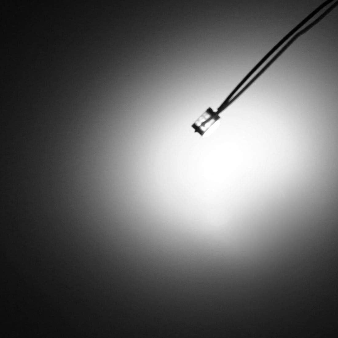 10 LEDs Preconectados uxcell 0805 Blanco 20cm DC2.8-3V