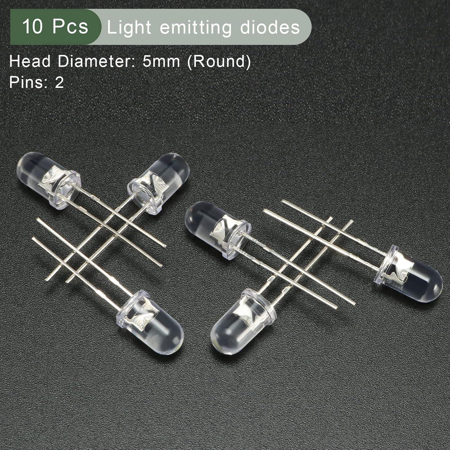 Diodos Emisores de Luz YOKIVE 10 Pcs 5mm Blanco 3-3.4V