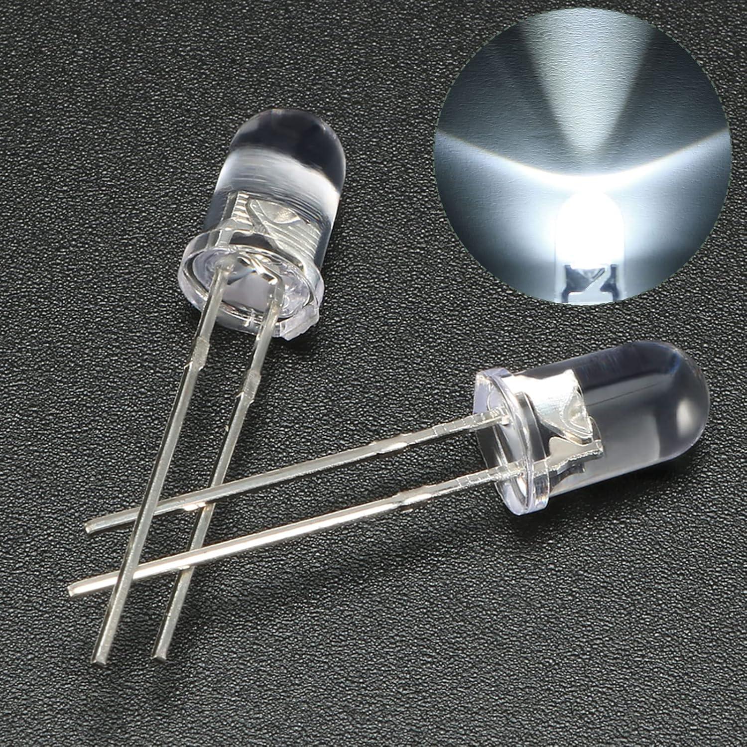 Diodos Emisores de Luz YOKIVE 10 Pcs 5mm Blanco 3-3.4V