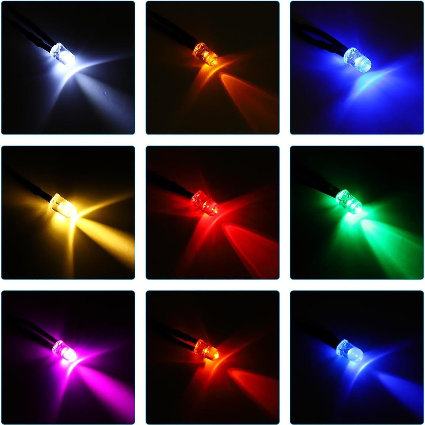 Diodos LED 5mm PATIKIL 30 Pcs 12V Púrpura Pre Cableados