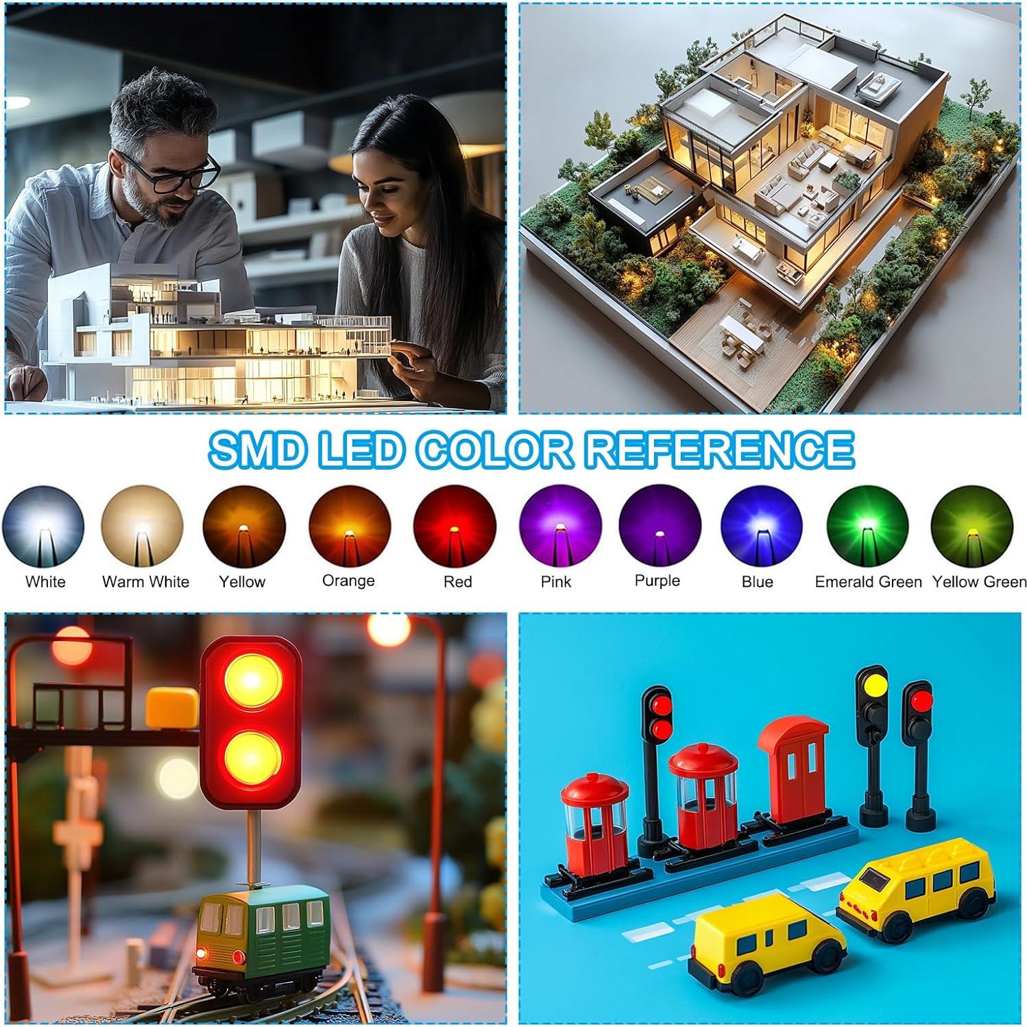 Juego de Micro LED Pre-cableado PATIKIL 100 Piezas 25 cm