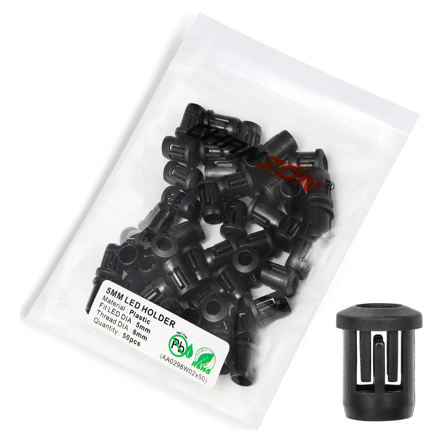 Soporte LED 5mm Chanzon 50 Piezas Montaje en Panel