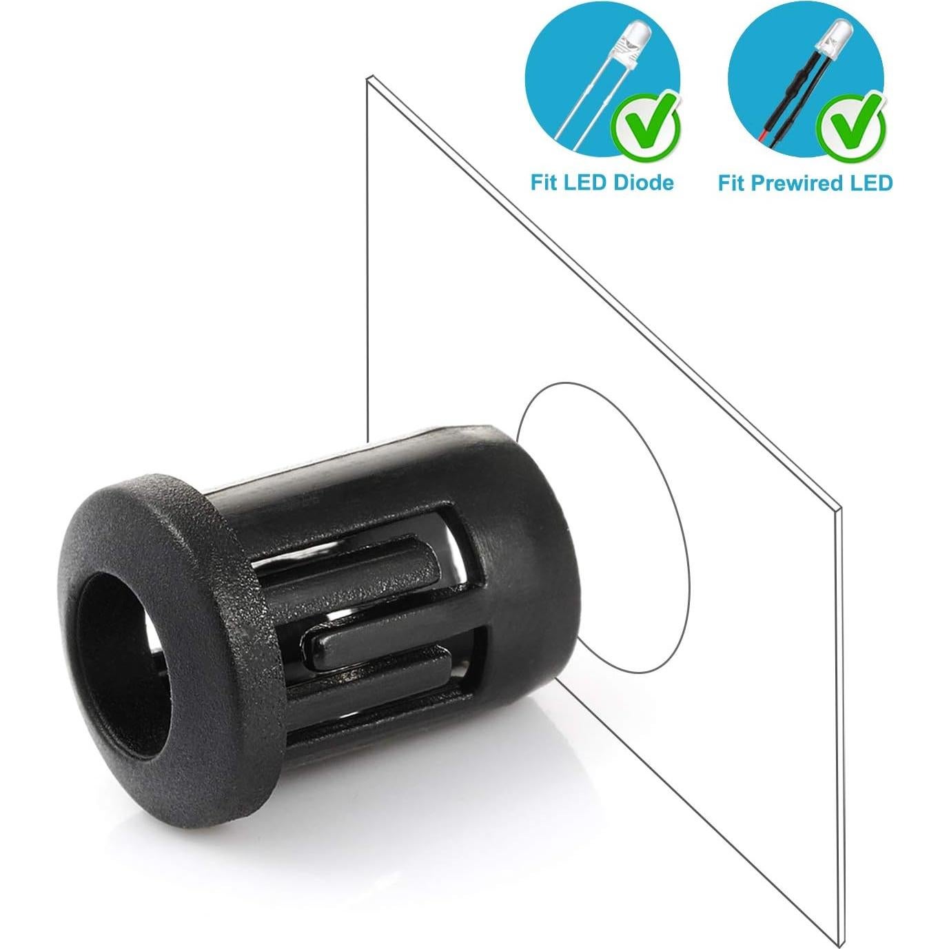 Soporte LED 5mm Chanzon 50 Piezas Montaje en Panel