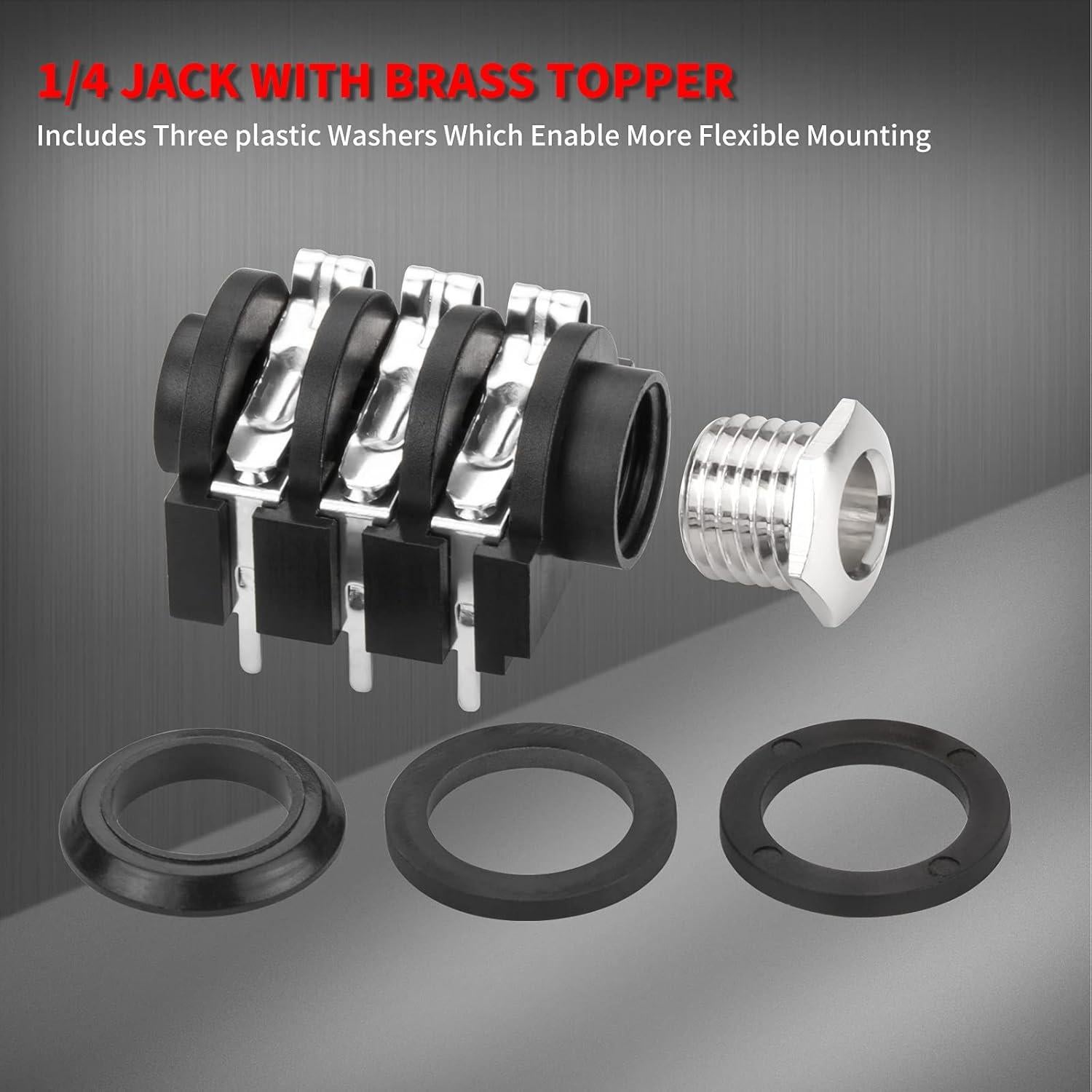 Jack Hembrado Estéreo 6.35mm DaierTek 18 Piezas para Pedal