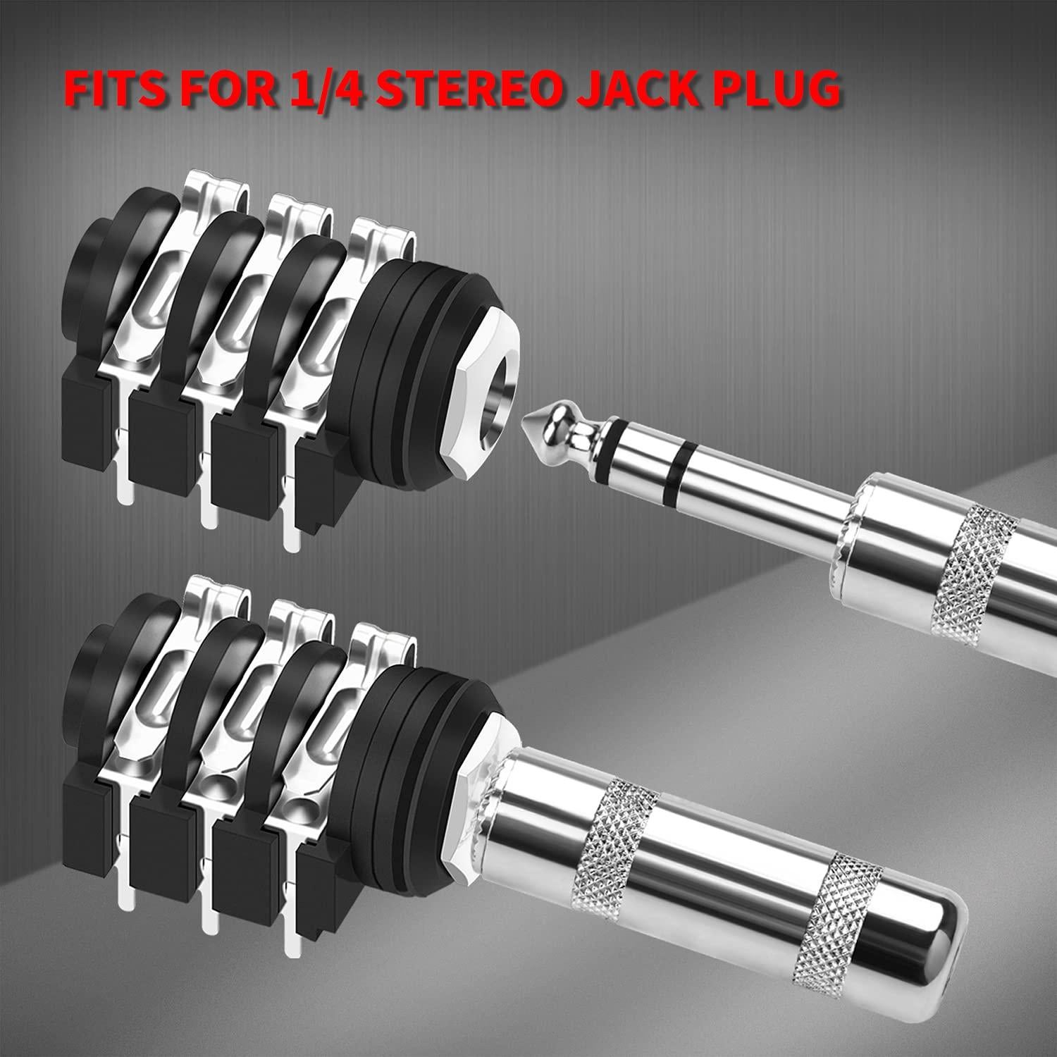 Jack Hembrado Estéreo 6.35mm DaierTek 18 Piezas para Pedal