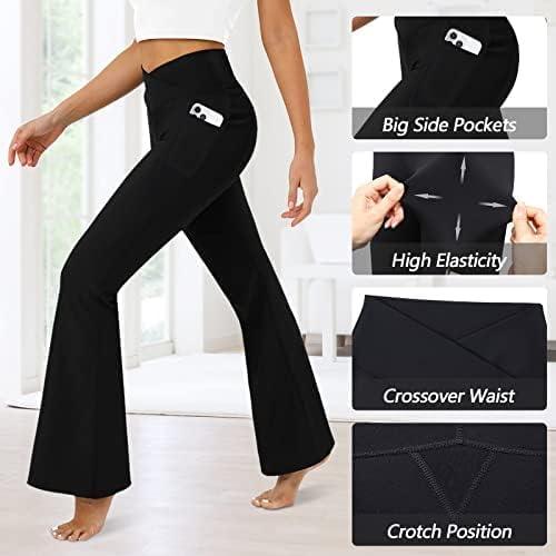 Leggings de campana Dlooda para mujer con bolsillos - Negro