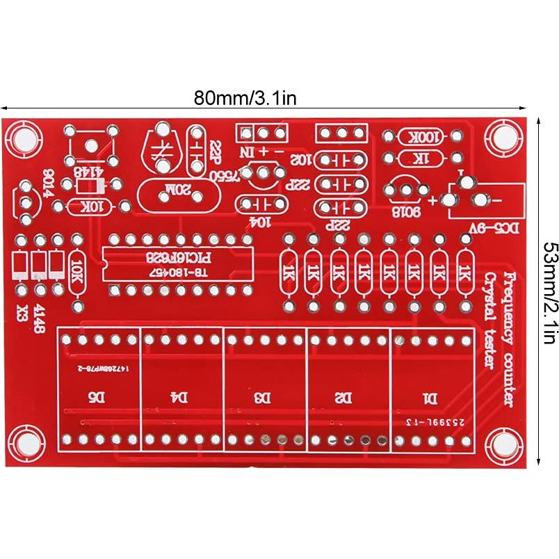 Contador de Frecuencia Airshi 1Hz-50MHz Módulo DIY Rojo