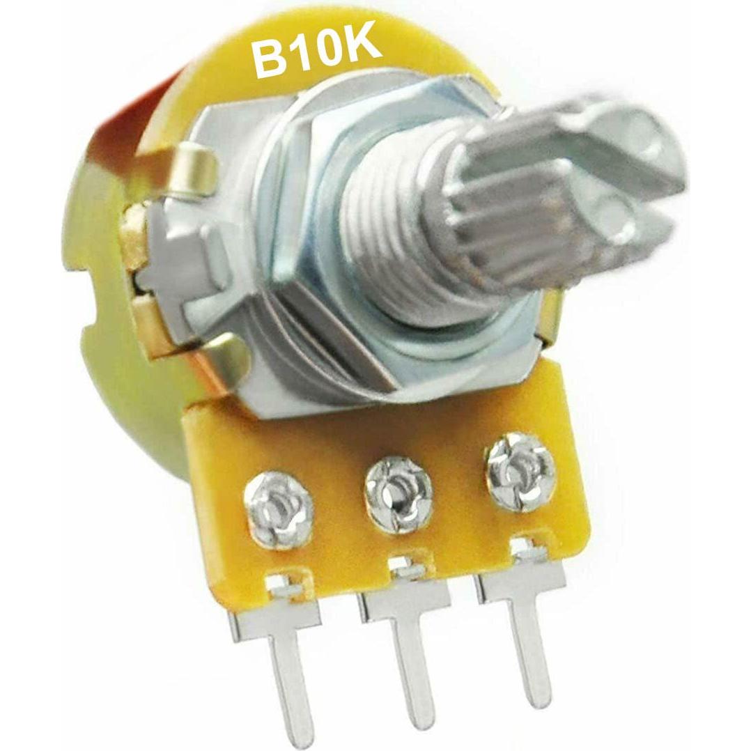 Kit 10 Potenciómetros WH148 10K con Perillas Azules