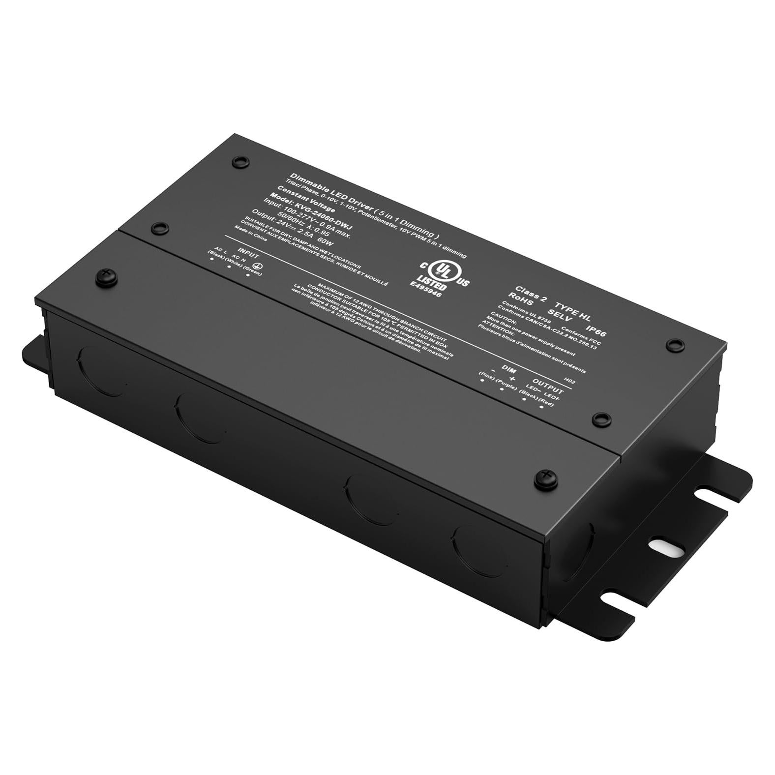 Controlador LED Dimmable 60W EoJoycels 24V IP67 UL Listado