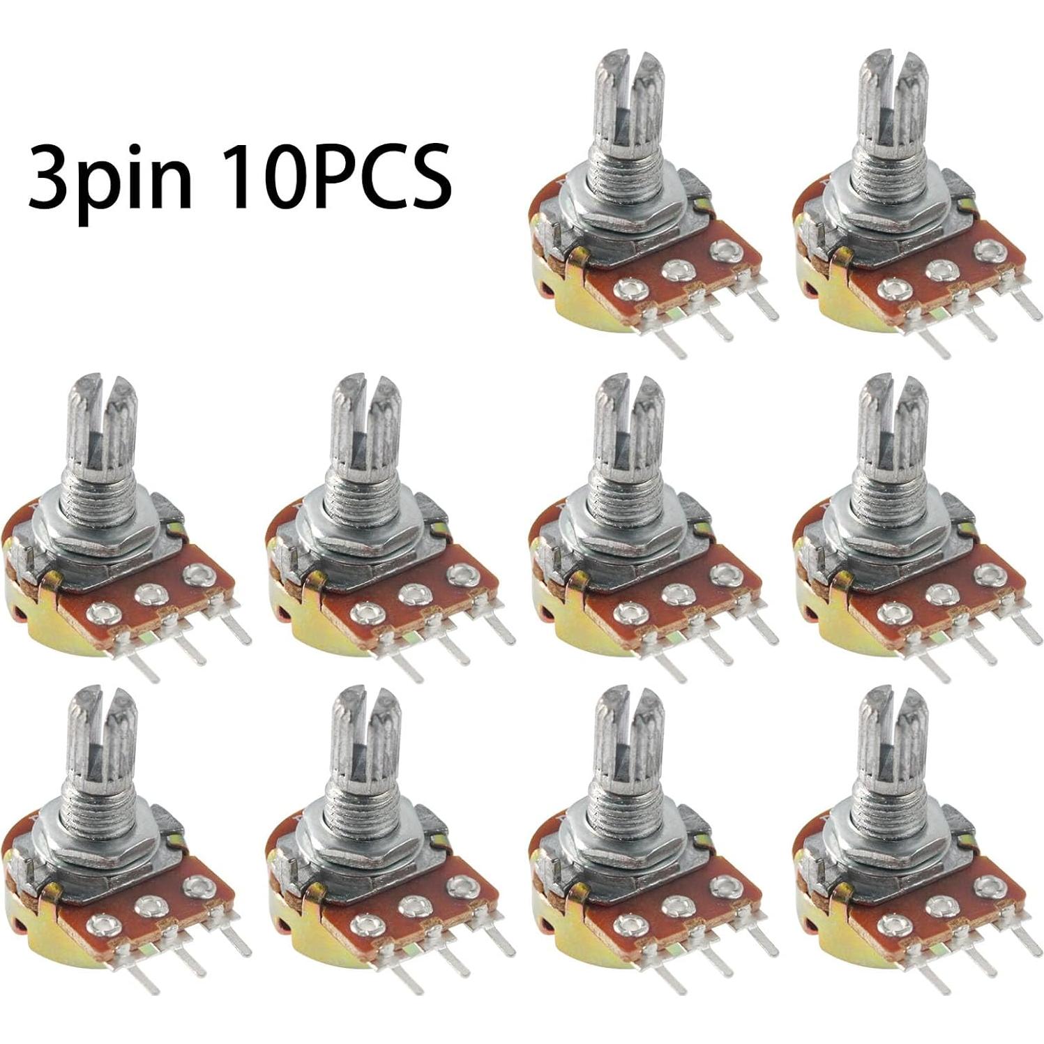 10 Pcs Potenciometro Lineal WH148 1M Ohm 15mm Eje Yetaida