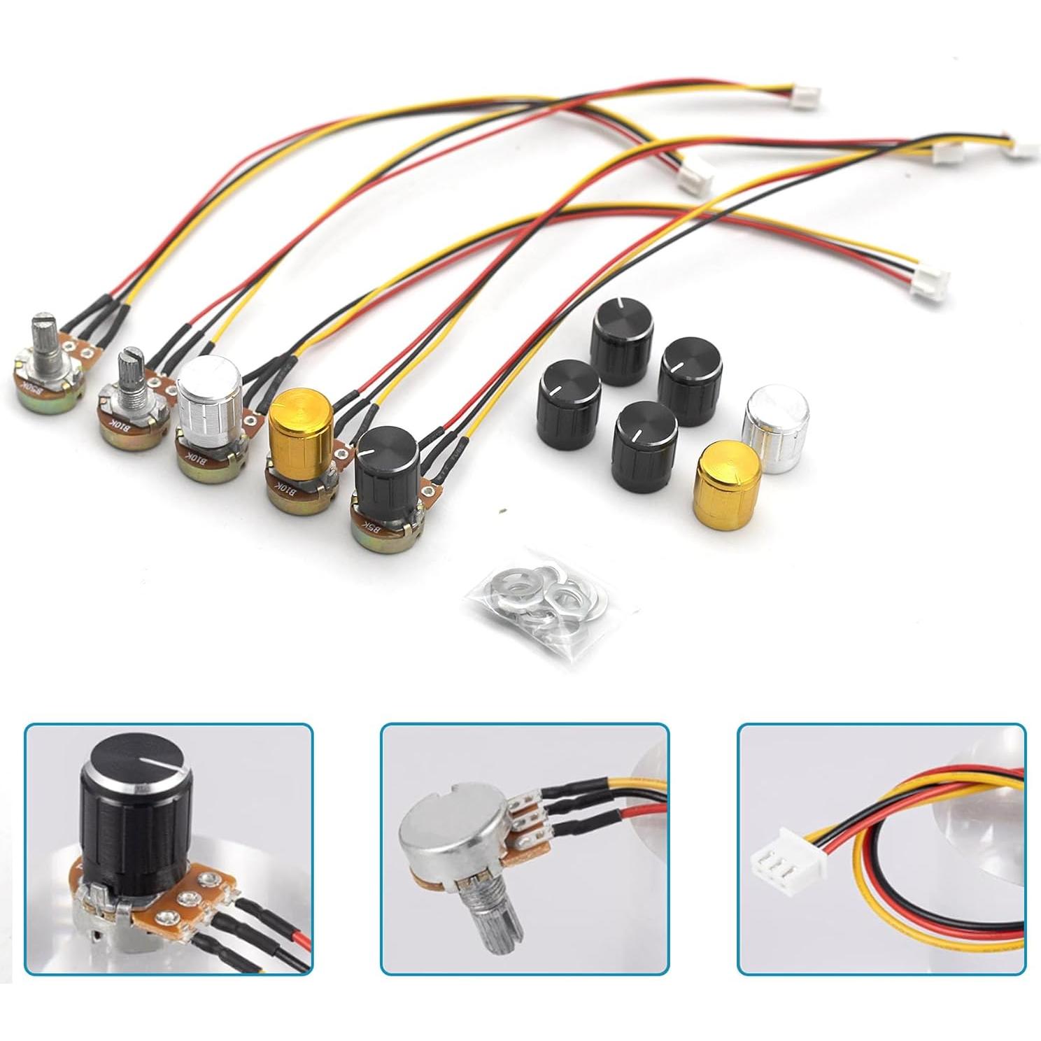 5 Piezas Potenciómetro Rotativo Lineal WH148 5K 10K 50K