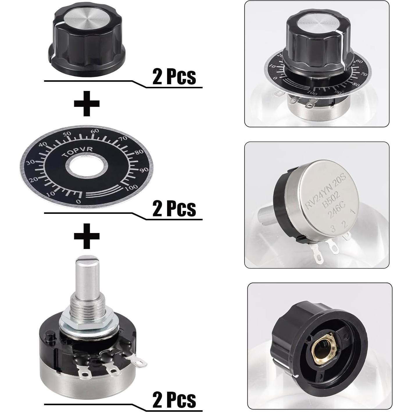 Potenciómetro ALLECIN RV24YN20S B502 5K 5000 Ohm - Paquete 6