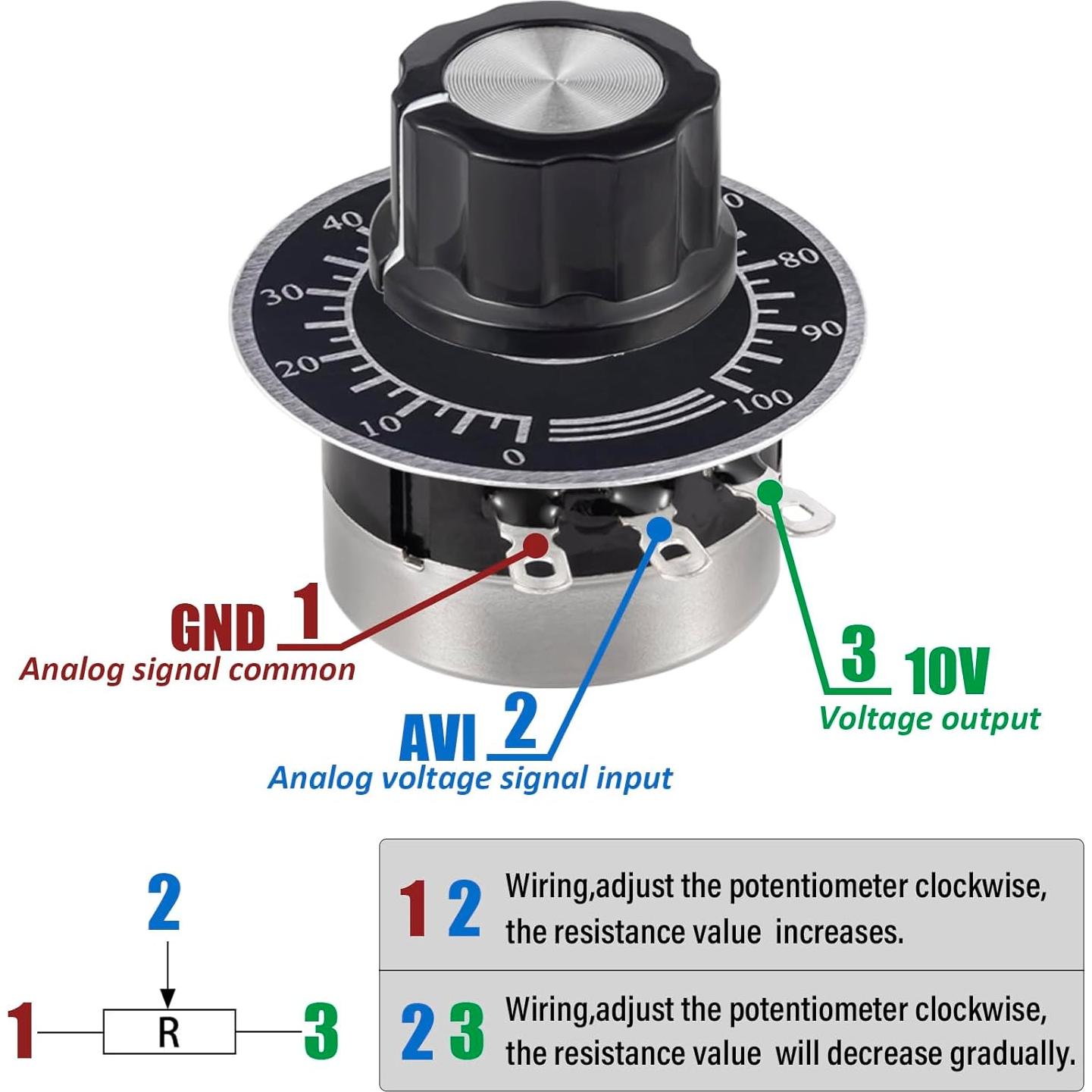 Potenciómetro ALLECIN RV24YN20S B502 5K 5000 Ohm - Paquete 6