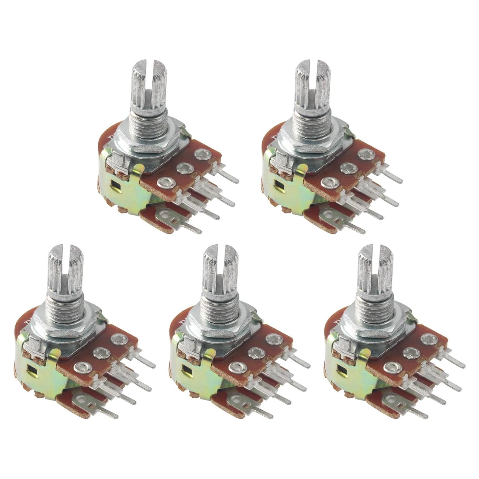 5 Potenciometros Rotativos Duplicados WH148 10K 6 Pines 15mm
